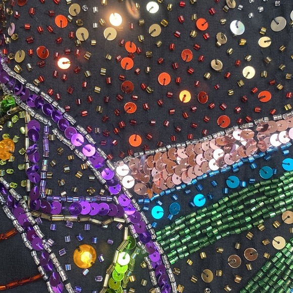 Vintage‎ Beaded Cocktail Mini Dress - Picture 6 of 16